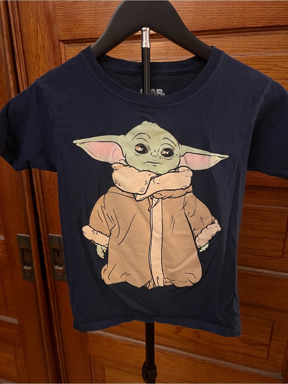 Star Wars Navy Blue Kids Tee with Baby Yoda Graphic
